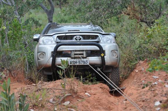 Pra vencer essa rampa, foi preciso ajuda do guincho, no P.N. Nascentes do Parnaíba, no extremo sul do Maranhão